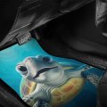 Delerain Cute Turtle Smiling 4-piece Car Floor Mats Front And Rear Rubber Backingpet Auto Foot All Weather Universal Fit Car