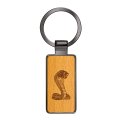 Ford Cobra Laser Engraved Maple Wood Gunmetal Frame Case Key Chain 