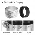 Uxcell Flexible Pipe Coupling 16 2mm Connector With Stainless Steel Hose Clamps Repair Clamp For Plastic And Metal Pipes