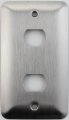 Mulberry Princess Style Satin Stainless Steel 1 Gang Switch Plate 2 Despard Openings 