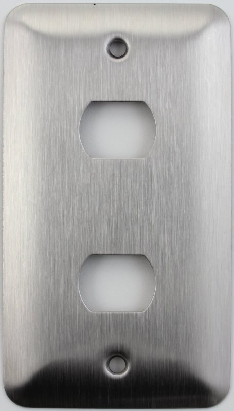 Mulberry Princess Style Satin Stainless Steel 1 Gang Switch Plate 2 Despard Openings