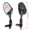 Httmt Mt252-012- Mini Racing Mirror Compatible With Kawasaki Ninja 500 Zzr600 636 Zx6rr Zx750 Zx7r Zx9r Carbon