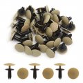 Uxcell 40pcs Beige Black Plastic Rivets Push Pin Fastener Retainer Clips 7mm For Car