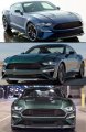 Bullitt Style High Flow Textured Black Honeycomb Front Bumper Upper Lower Grille Set Compatible With For 2018-2021 Ford Mustang