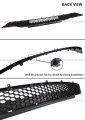 Bullitt Style High Flow Textured Black Honeycomb Front Bumper Upper Lower Grille Set Compatible With For 2018-2021 Ford Mustang