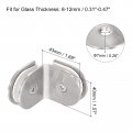 Uxcell Stainless Steel 90 Degree Glass Clamp 6pcs For 8-12mm Thickness Double Side Round Frameless Corner Bracket Clip Shower