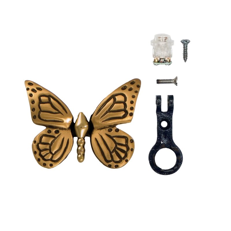 Monarch Butterfly Doorbell Ringer Brass Bronze