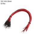 Uxcell Prewired Led Light 3mm Rgb Slow Flashing Pre Wired Round Top Bulb Lamp Dc 3-5v 20ma 12pcs