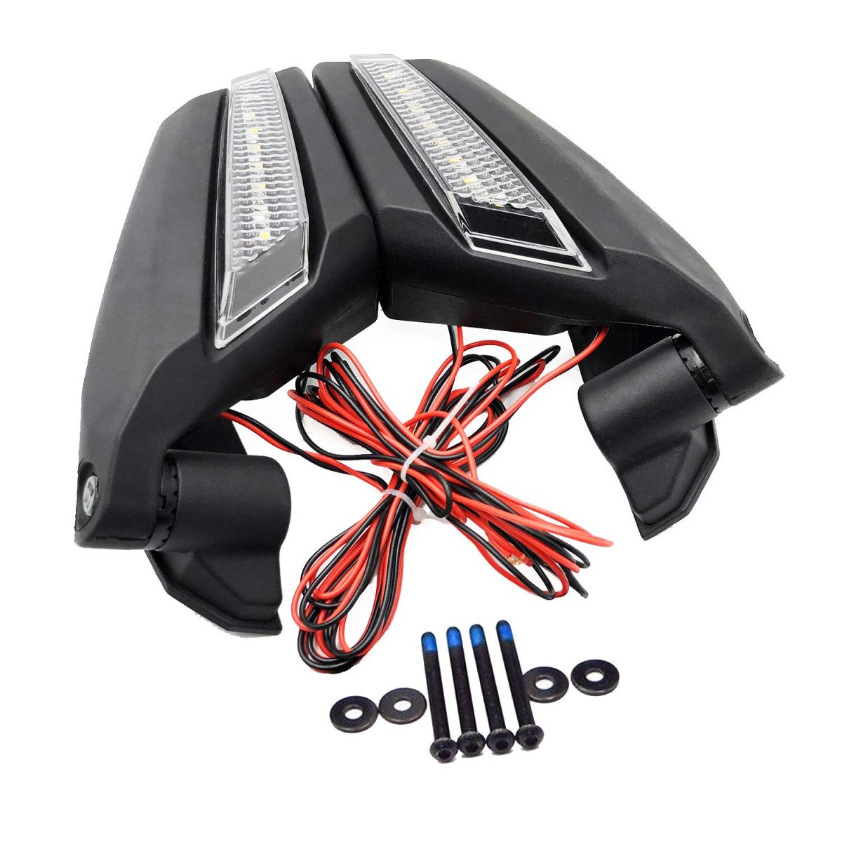Utv Racing Side Led Turn Signal Mirrors Set For Can Am Maverick X3 Max And R 2017 2018 2019 Models Black Glass Lens