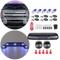 Ocpty Cab Marker Light 3pcs Smoke Top Roof Running Assembly W Wiring Pack T10 Blue Bulbs Free Led Fit For 2002-2006 Chevy