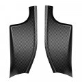 Beler 1pair Carbon Fiber Style Rear Door Inner Sill Protection Protector Plate Cover Fit For Tesla Model Y 2020-2022