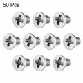 Uxcell M3x5mm Flat Head Machine Screws Phillips Cross Screw 304 Stainless Steel Fasteners Bolts 50pcs