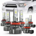Nilight Led Headlight And Fog Light Bulbs Fits For Toyota 4runner 2010-2020 Halogen Headlamp Upgrade Replacement Compact Size 