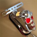 Hongk- Heavy Metal Aluminum Motorcycle Chrome Red Skull Brake Tail Light Signal Compatible With H-d Bike B01bn0o5d8