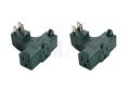 2pc Ram-pro Right Angle Wall Tap 3-outlet Splitter Ul Listed Behind Furniture 