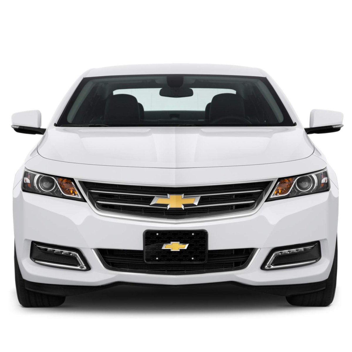 Chevrolet Golden In 3d Logo On Pattern Black Aluminum License Plate Official Licensed
