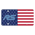 Ford Focus Rs Logo Usa Flag Graphic Special Aluminum Metal License Plate Official Licensed 