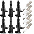 Ocpty 6 Ignition Coils With Iridium Spark Plugs Fits Uf435 5c1399 C1402 For Jaguar 2003 2004 2005 2006 2007 2008 S-type X-type