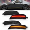 Nslumo Led Side Marker Lights For 2016-up Mazda Mx-5 Miata Nd Smoked Lens Amber Front Rear Red Replace Oem Sidemarker Lamps