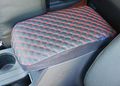 Center Console Armrest Cover For Dodge Ram 1500 2500 3500 Jump Seat Black And Red Synthetic Leather Slip On Protector Scratch 