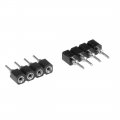 Uxcell 25pcs 4 Pin Male To Female Plug Header Adapter Connector Fit Rgb 3528 5050 Led Chip Strip Black