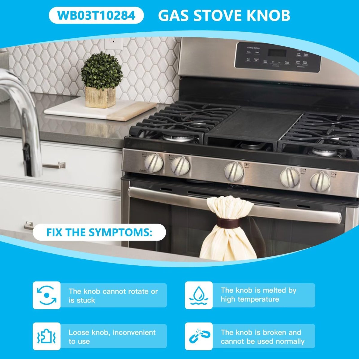 Wb03t10325 5x Knobs Fit For Ge Cooktop Burner Stove Knob Replaces Ps3510510