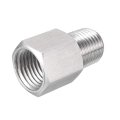 Pipe Fitting Reducer Adapter 1 4 Pt Male To M14x1 5 Female Stainless Steel For Water Oil Air Pressure Gauge 