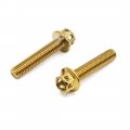 Uxcell 20pcs Gold Tone M6 X 30mm Motorcycle Titanium Alloy Hexagon Bolts Clips Screws