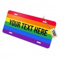 Personalized Custom Rainbow Pride 1 Line Novelty Metal Vanity Tag License Plate