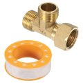 Brass Angle Stop 1 2 Outlet X Inlet 3 Way Compression Tee Valve Supply Line Connector Water Adapter Splitter For Faucet Filters
