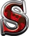Reflective Inferno Red Flames Letter S 