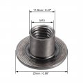 Uxcell M10x25x1 6mm Tee Nut Carbon Steel T-nut Mounting Hardware Fitting Fastener Through Hole Flange Insert Female Thread