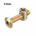 Uxcell M6x30mm Furniture Bolt Nut Set Hex Socket Screw With Barrel Nuts For Beds Headboards Chairs 8 Sets
