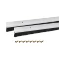 2pcs Door Brush Bottom Sweep H-shape Aluminum Alloy Base With 0 8-inch Nylon For Home Industrial 39-inch L X 1 W Silver 