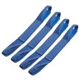 4pcs Carrying Strap Kit With Loops Wheel Tie Down Towing Blue For Car Trailer 