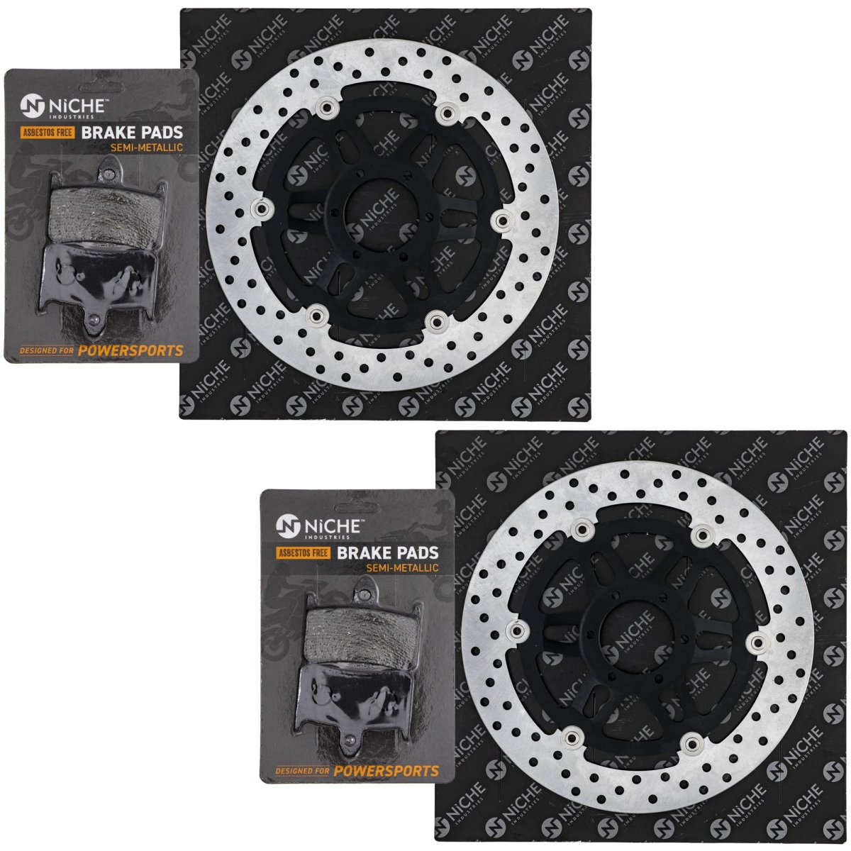 Niche Front Brake Rotor Pad Semi Metallic Kit For Honda Cbr900rr 06455-mbb-016 06455-mcz-016 45120-mcw-h11