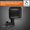 Ocpty Black Driver Side And Passenger View Mirror Textured With Manual Adjustment Folding Non-heated Compatible For 2007-2017