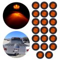 Ocpty 4led Side Marker Light 20pcs 2 5a Amber Round Trailer Lamp Stop Turn Tail W Rubber Grommet Fit For Boats Truck Pickups