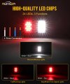 Rectangle Double Led Trailer Tail Lights 2 Pack Ip67 Waterproof Dual Stop Turn Backup Reverse With Reflector Surface Mount For