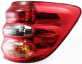 Passenger Side Outer Tail Light With Bulbs Halogen Amber Clear And Red Lens Fits 2001-2004 Toyota Sequoia Mounts On Quarter 