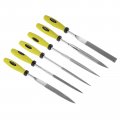 Uxcell 6pcs Second Cut Grade High Carbon Hardened Steel File W Rubber Hand Grip Handle 4 5-inch