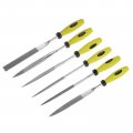 Uxcell 6pcs Second Cut Grade High Carbon Hardened Steel File W Rubber Hand Grip Handle 4 5-inch