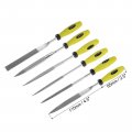 Uxcell 6pcs Second Cut Grade High Carbon Hardened Steel File W Rubber Hand Grip Handle 4 5-inch