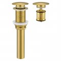 Kes Pop Up Drain Without Overflow For Vessel Sink Bathroom Stopper With Detachable Hair Catcher Brushed Nickel All Metal 