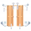 Uxcell Bifold Door Hardware 2 Pack Bi-fold Top Pivot C Closet Repair Part Kit For Sliding Wardrobes Folding Door Silver