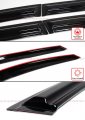 Premium M Style 3d Wavy Aero Sport Gloss Black Window Visor Rain Guard Deflector Compatible For 2008-2016 Toyota Venza