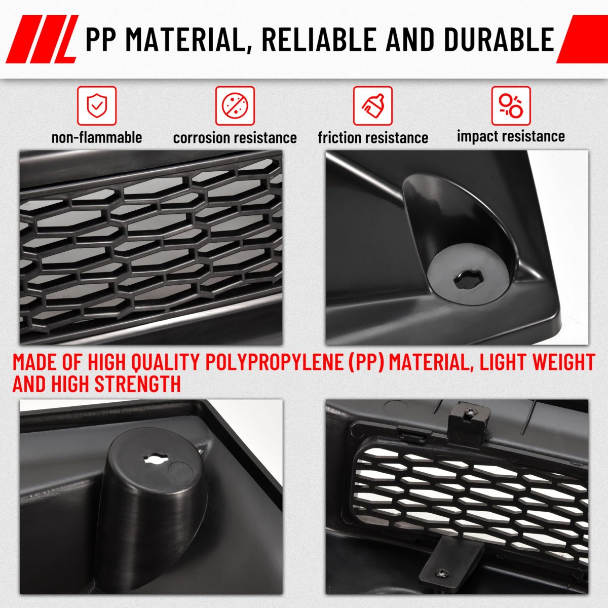 Sautvs Sport Hood Scoop Kit For Kawasaki Mule Pro Turbo With Mesh Grill