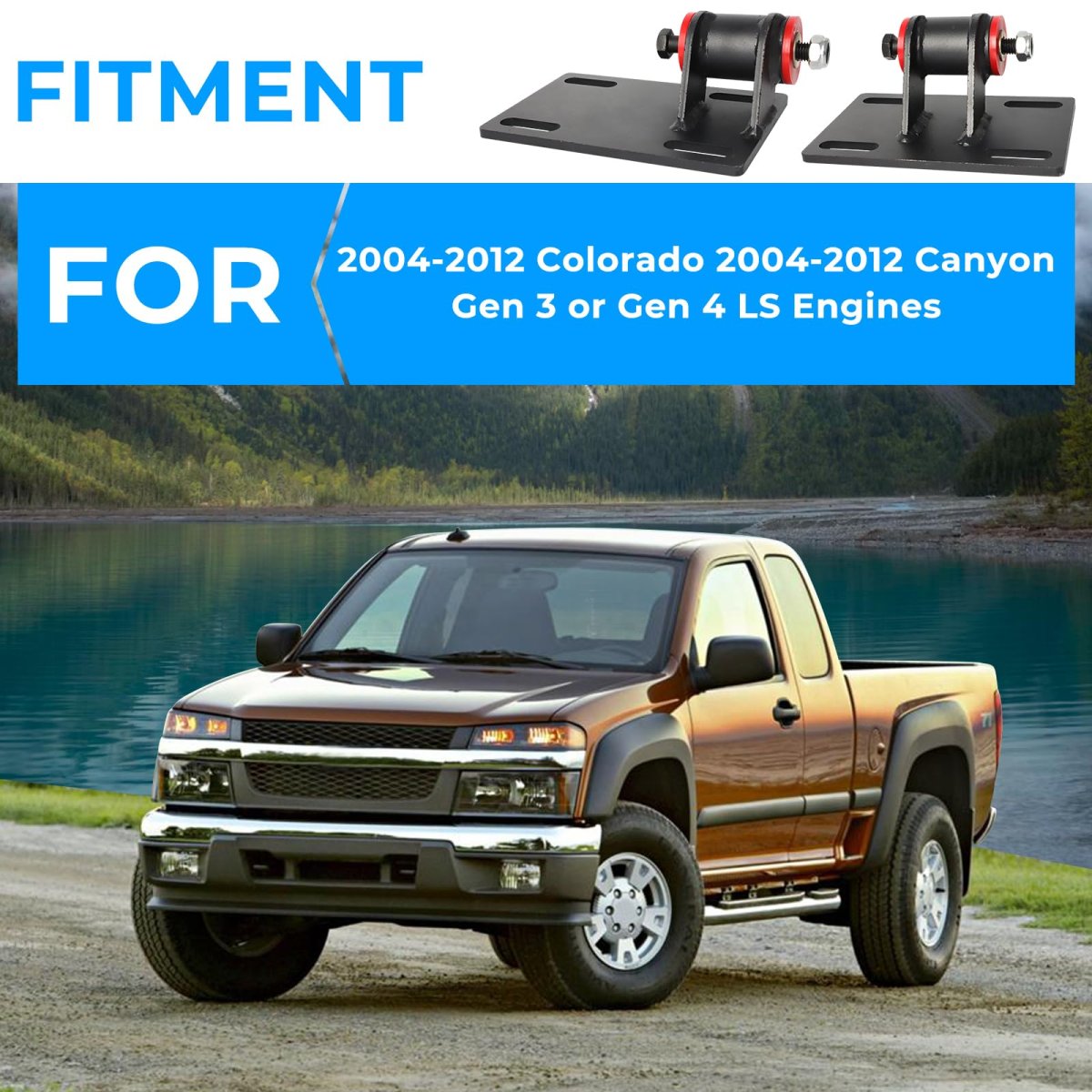 Motoqueen For Ls Engine Swap Mounts Kit 2004-2012 Colorado Canyon Gen 3 4 Engines
