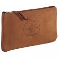 Klein Tools 5139l Zipper Bag Top-grain Leather Tool Pouch With Strong Close 12-1 2-inch Brown 