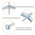 Uxcell 60pcs Spring Toggle Bolt Anchors 1 8 X2 Butterfly Male Thread Loaded Hollow Wall Round Head